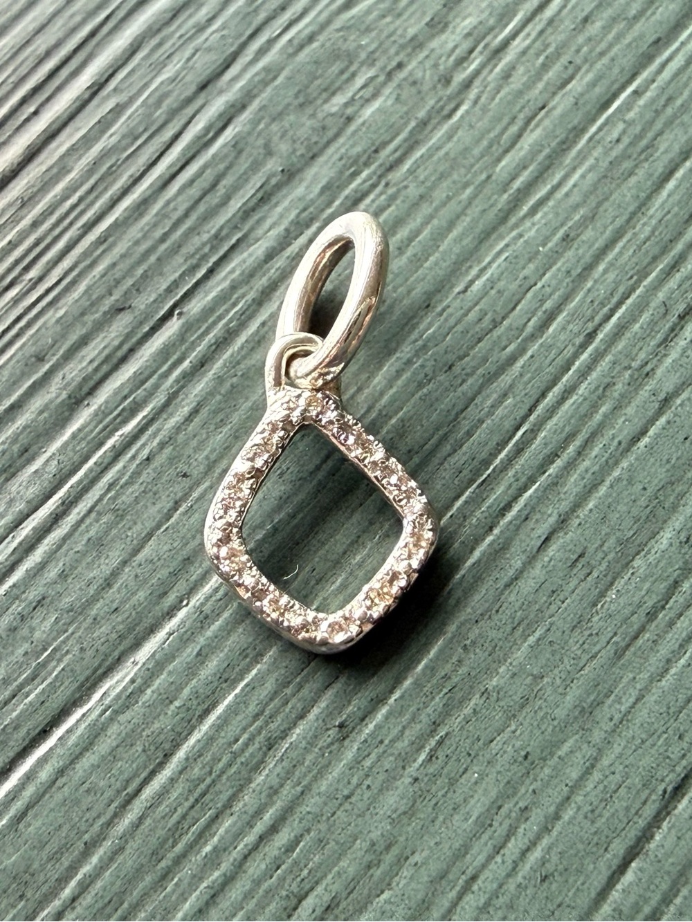 Monica Vinader Riva Mini Kite Diamond Pendant Charm Sterling Silver